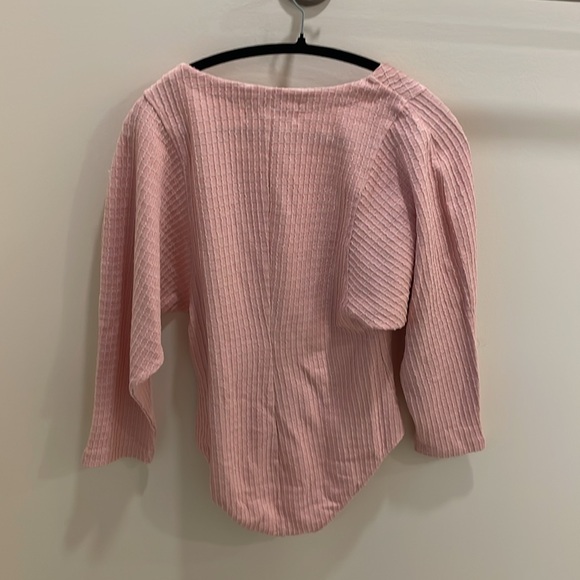 Mara Hoffman Pink Mariana Cotton-Blend Deep V-Neck Body Suit - Picture 6 of 8